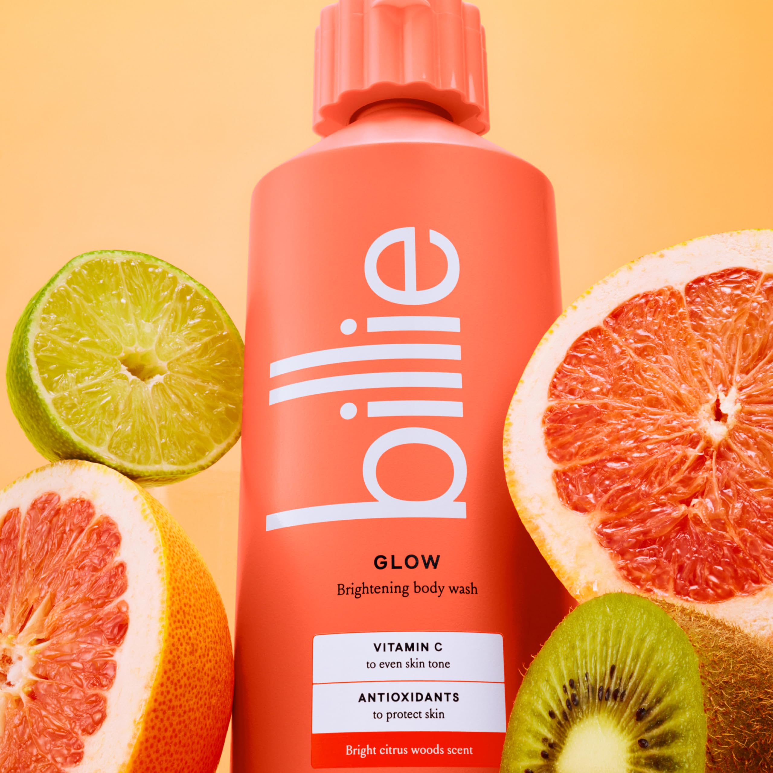 Billie lather in shower illustrating nourishing suds that remove oil and sweat