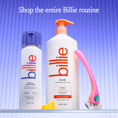Billie 18 fl oz next to everyday objects showing true scale and generous quantity benefit
