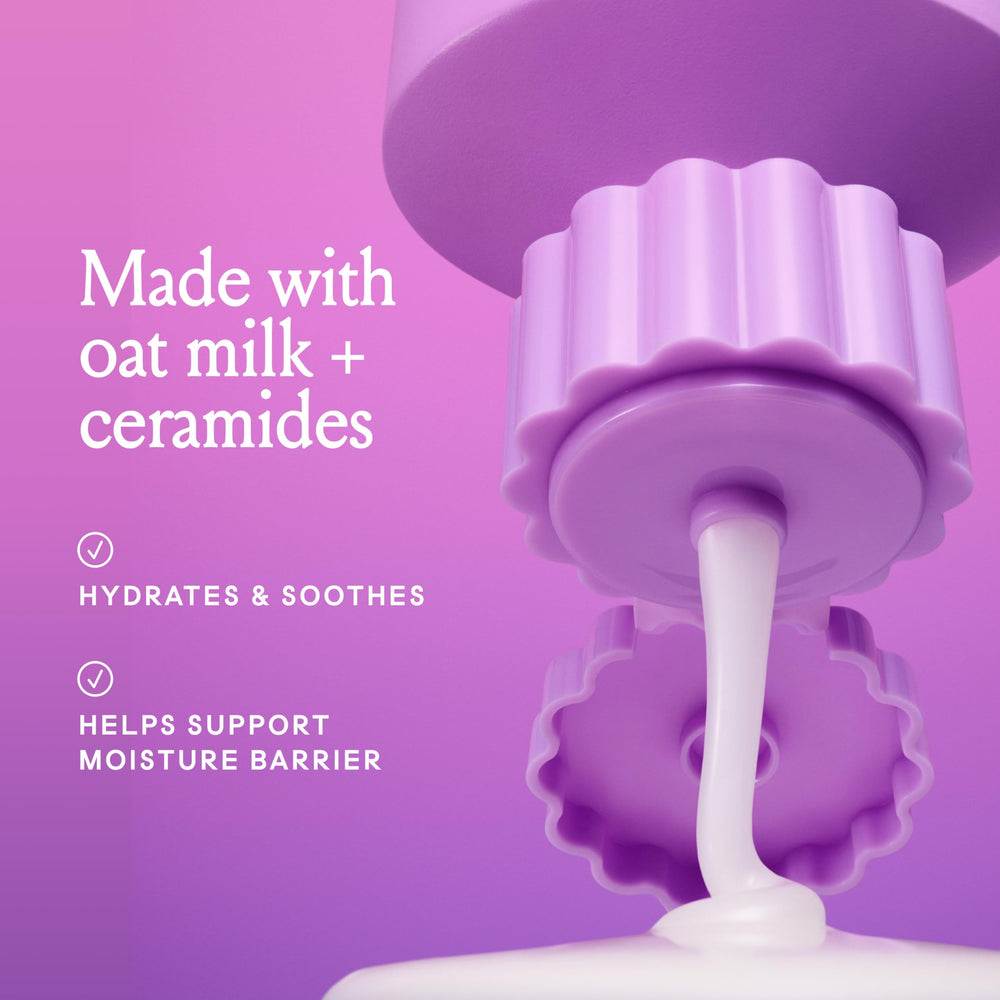 Billie creamy‑gel texture on hand highlighting gentle lather and hydration