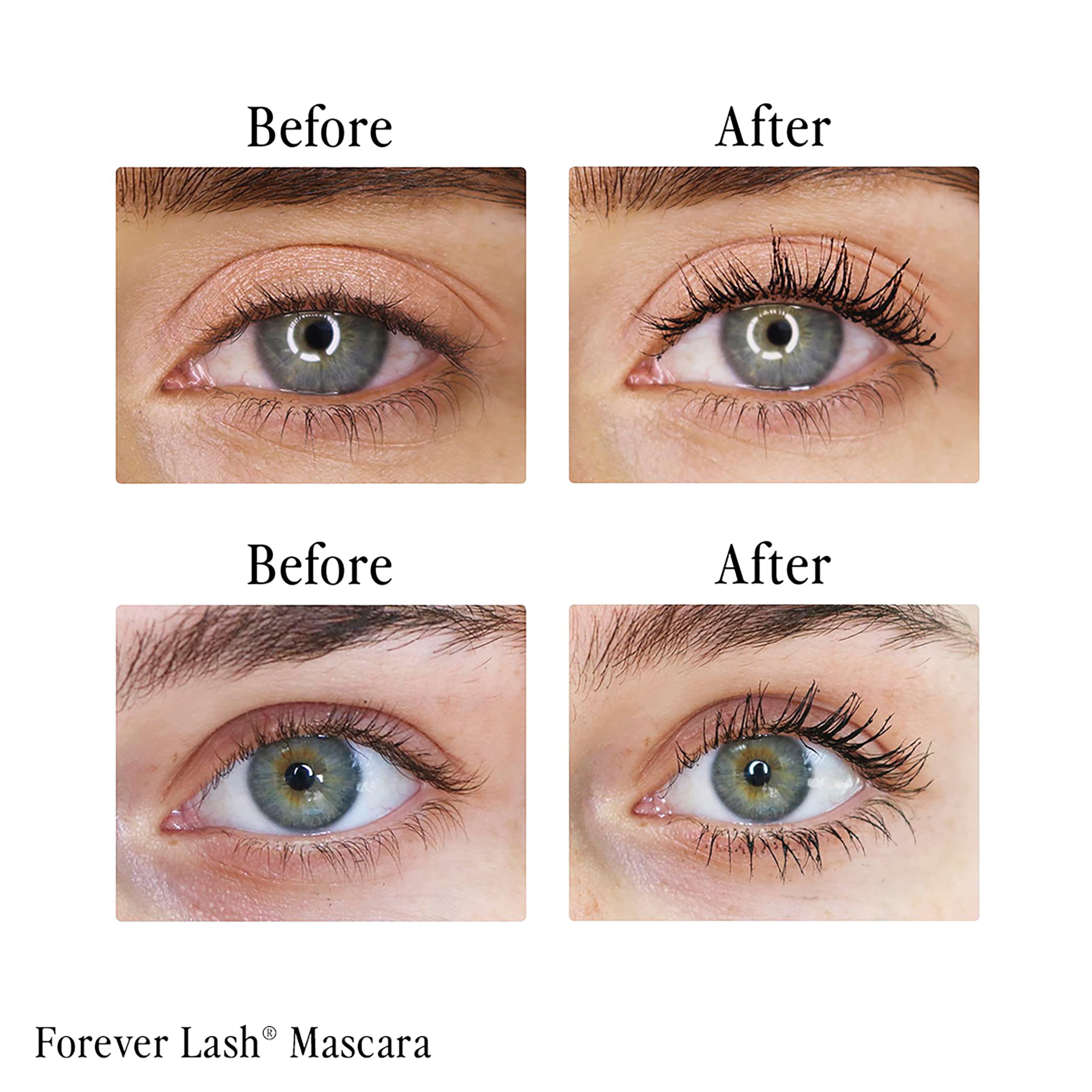 billion dollar brows before and after lashes comparison showing visible length and no clumping