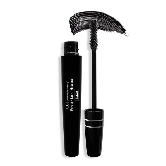 billion dollar brows front view of mascara tube showing sleek packaging and benefit of bold black finish