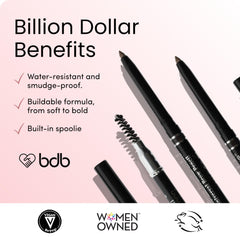 Billion Dollar Brows brows before and after demonstrates defined results