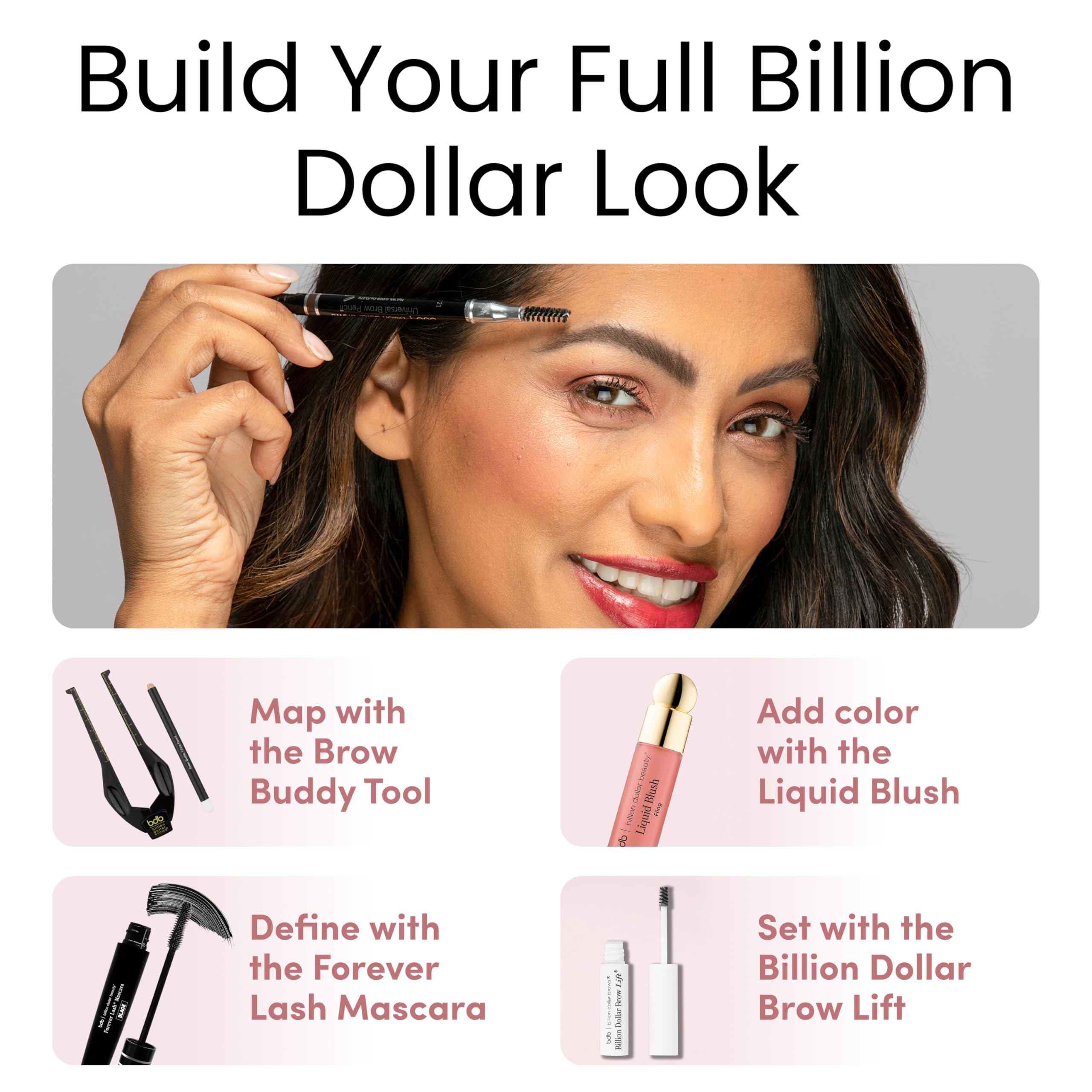 Billion Dollar Brows cruelty-free badge emphasizes vegan ethical benefit