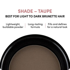 billion dollar brows taupe product pan closeup showing smooth texture for seamless blending