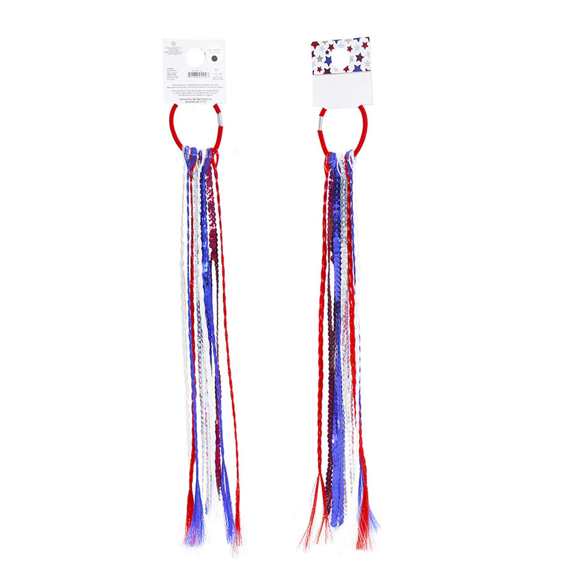 BinaryABC front view of flag hair ties showing patriotic design and style