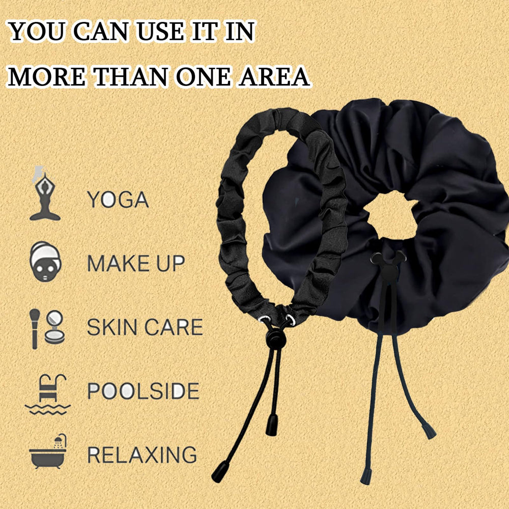 BINCUBE scrunchie shown double-looped for extra hold during activity