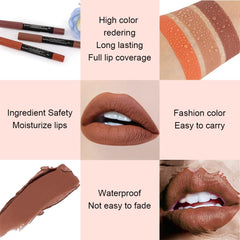 BINGBRUSH lipstick applied on lips demonstrating true Shade 08 longwear benefit