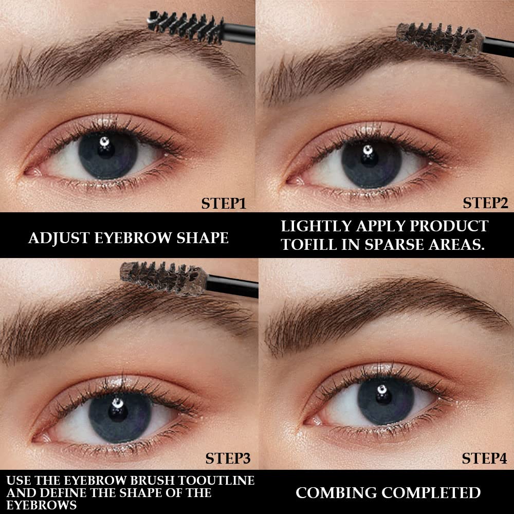BINGBRUSH before and after showing fuller brows and natural finish
