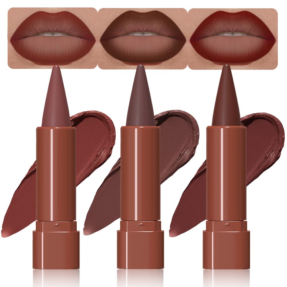 BINGBRUSH front packaging showing three matte lip crayons, clear set presentation and colors