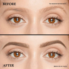 BINGBRUSH gel texture swipe showing buildable fibers for fuller brows