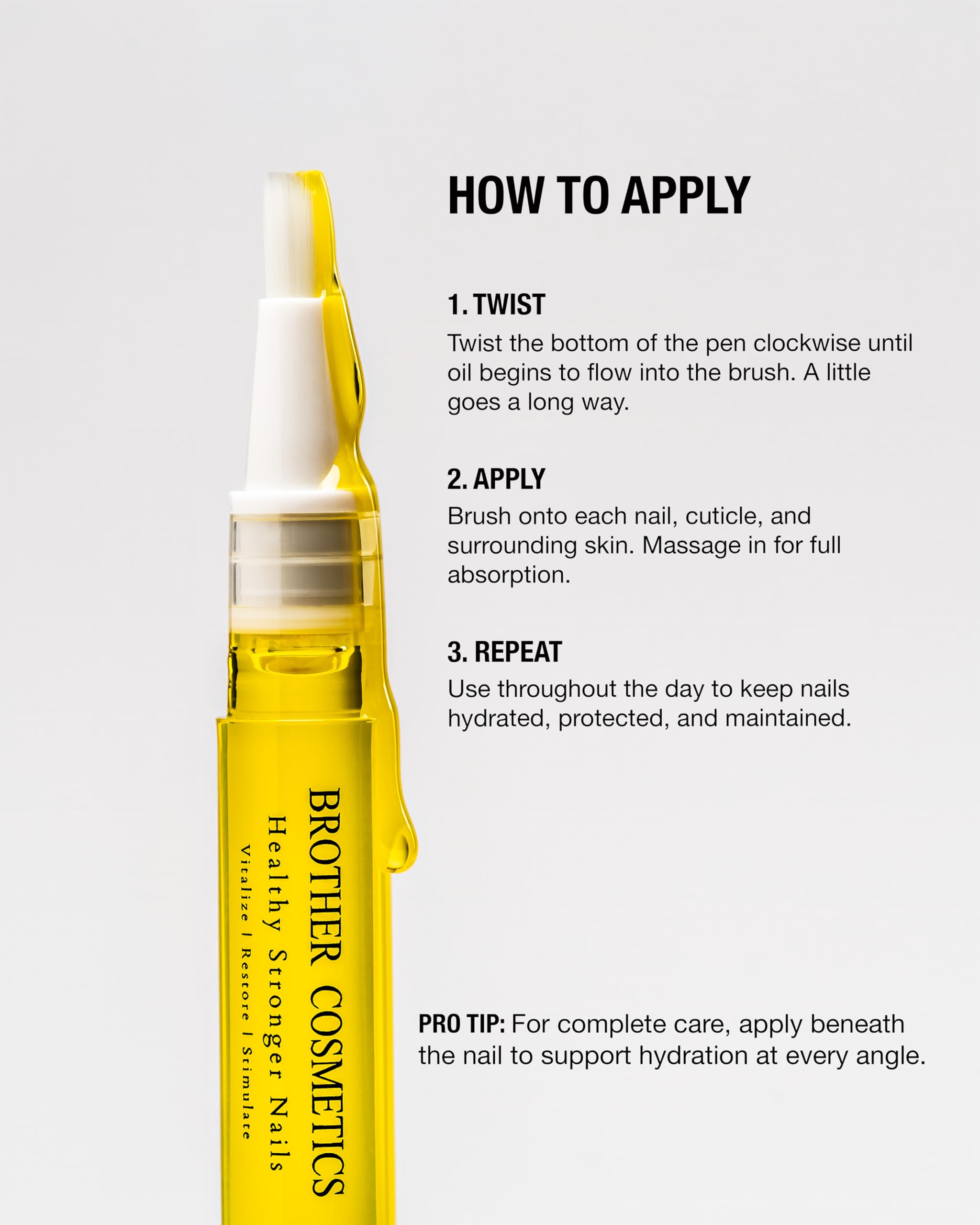 Bint Nails Brother Cosmetics oil texture drop highlighting moisturizing benefit