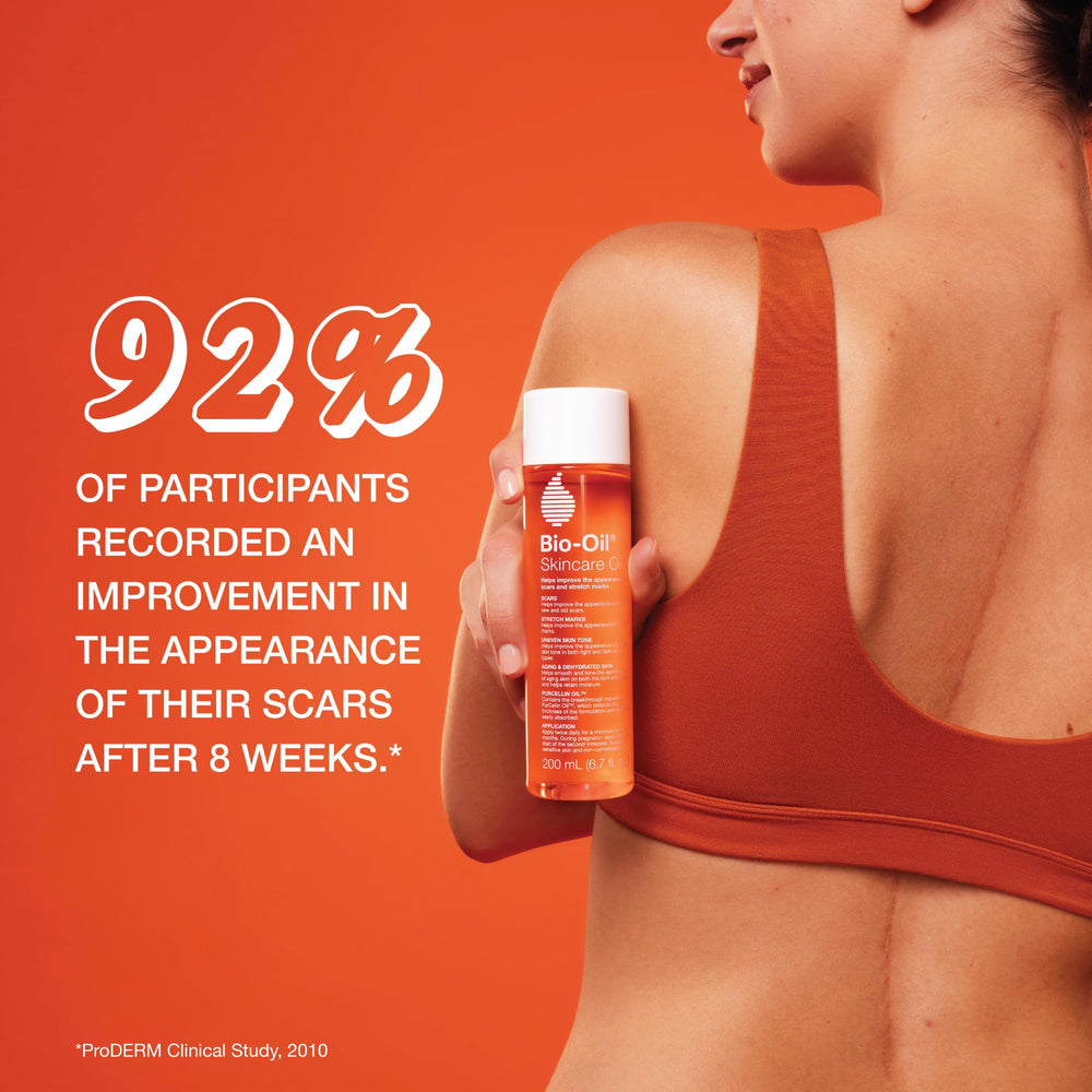Bio-Oil body lotion pour and shake action illustrating lightweight nourishment