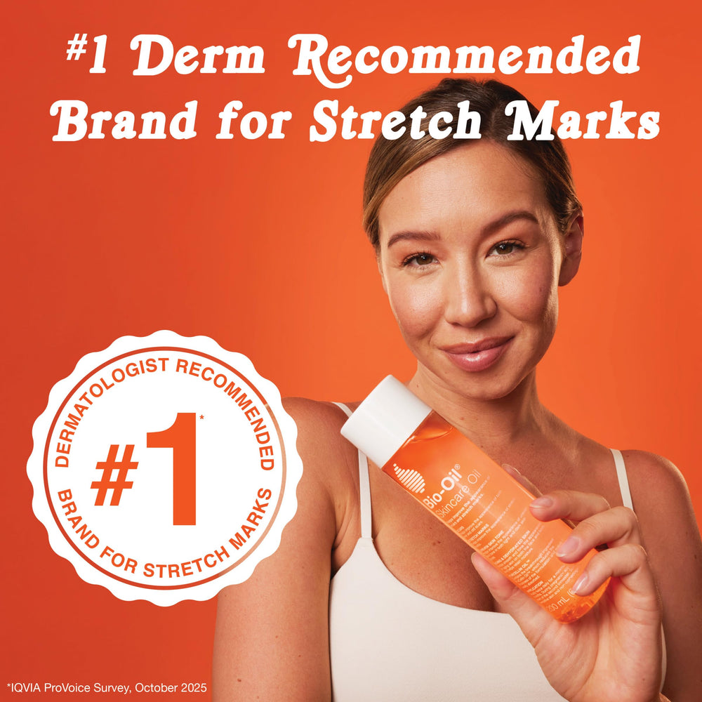 Bio-Oil dropper pouring a clear drop emphasizing easy application