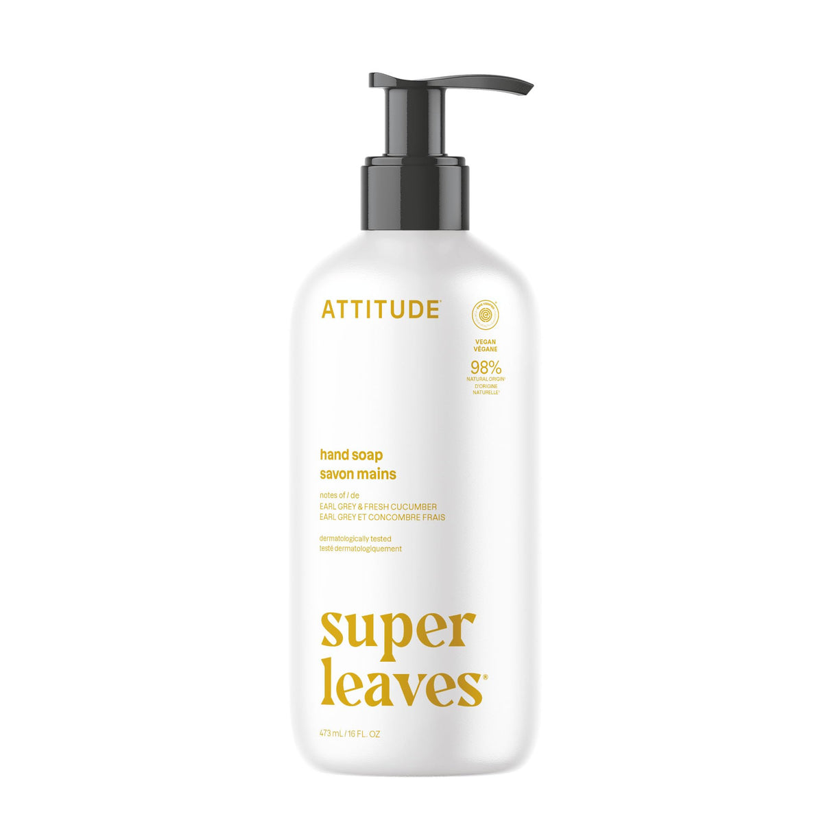 BIO SPECTRA ATTITUDE front label showing clean ingredients and scent benefit
