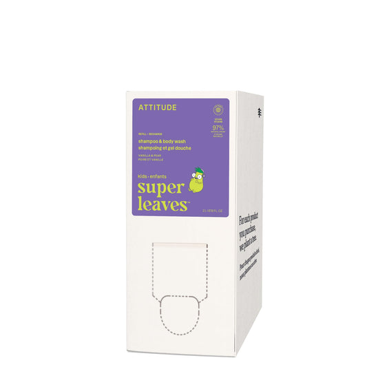 BIO SPECTRA ATTITUDE front packaging showing vanilla pear refill and recyclable box benefit