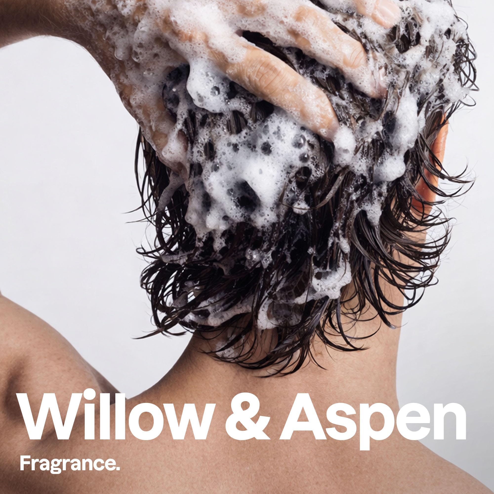 Person using BIO SPECTRA ATTITUDE in shower demonstrating all-in-one hair and body cleansing benefit