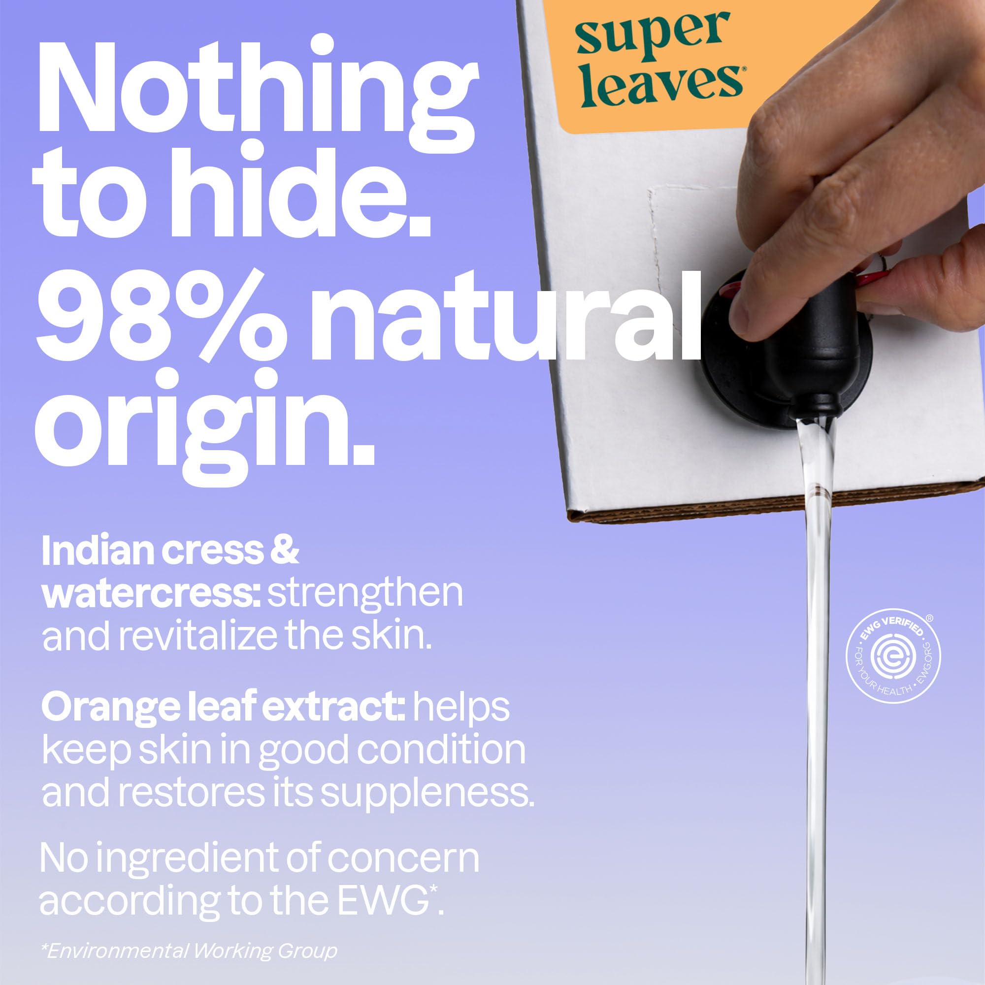 BIO SPECTRA ATTITUDE ingredients label highlighting natural-origin transparency benefit
