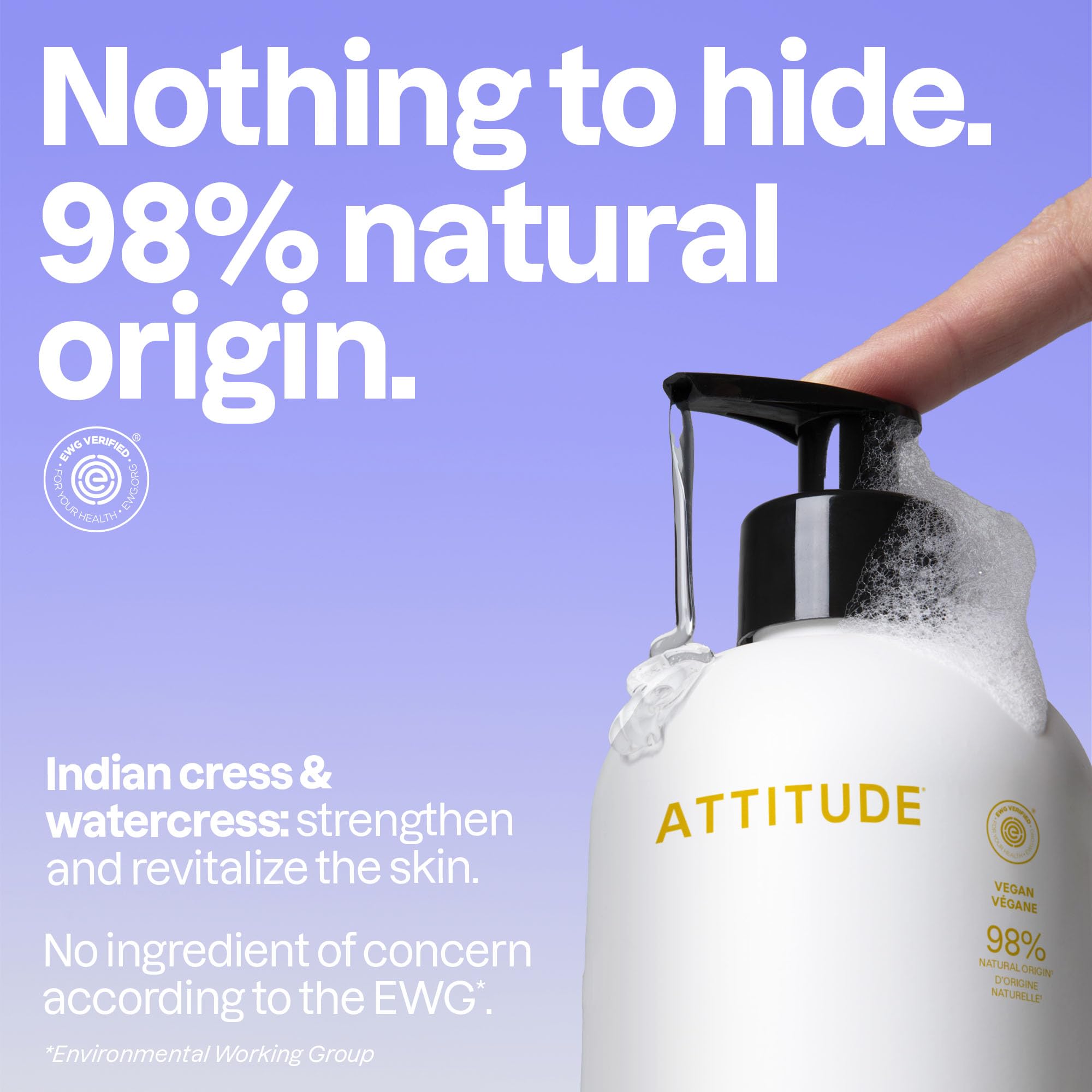BIO SPECTRA ATTITUDE rich lather on hands demonstrating gentle cleaning benefit