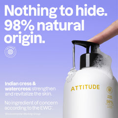 BIO SPECTRA ATTITUDE rich lather on hands demonstrating gentle cleaning benefit