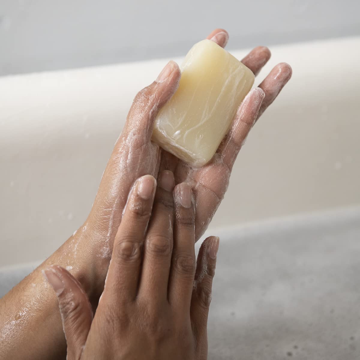 BIO SPECTRA ATTITUDE bar in bathroom setup showing plastic-free travel convenience