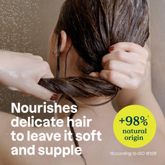 BIO SPECTRA ATTITUDE soy and oat ingredients flatlay showing scalp-soothing benefits