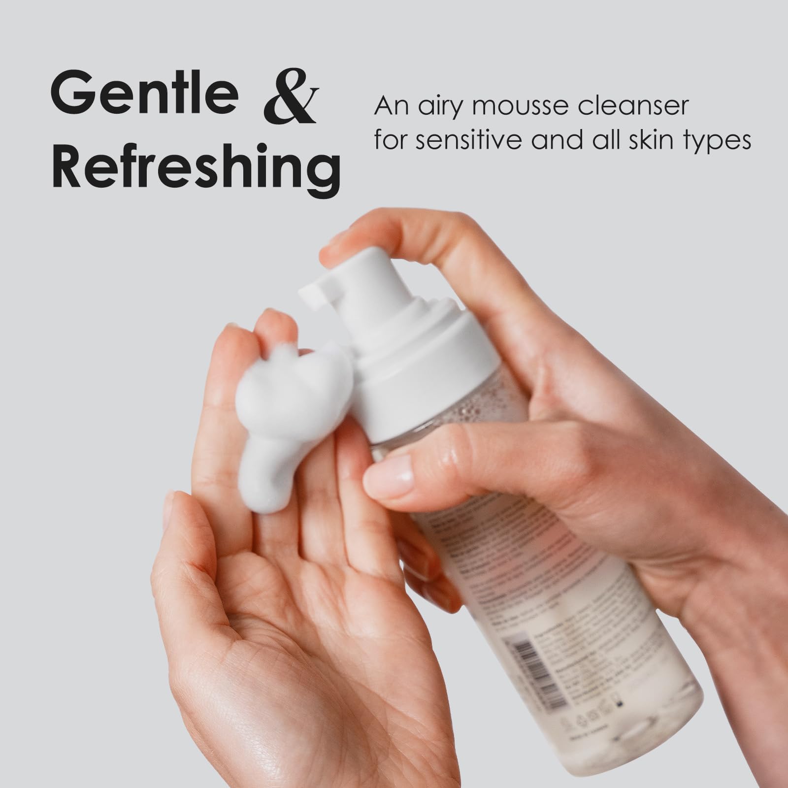 BIOCHEM pump dispensing airy rose-scented foam for easy use