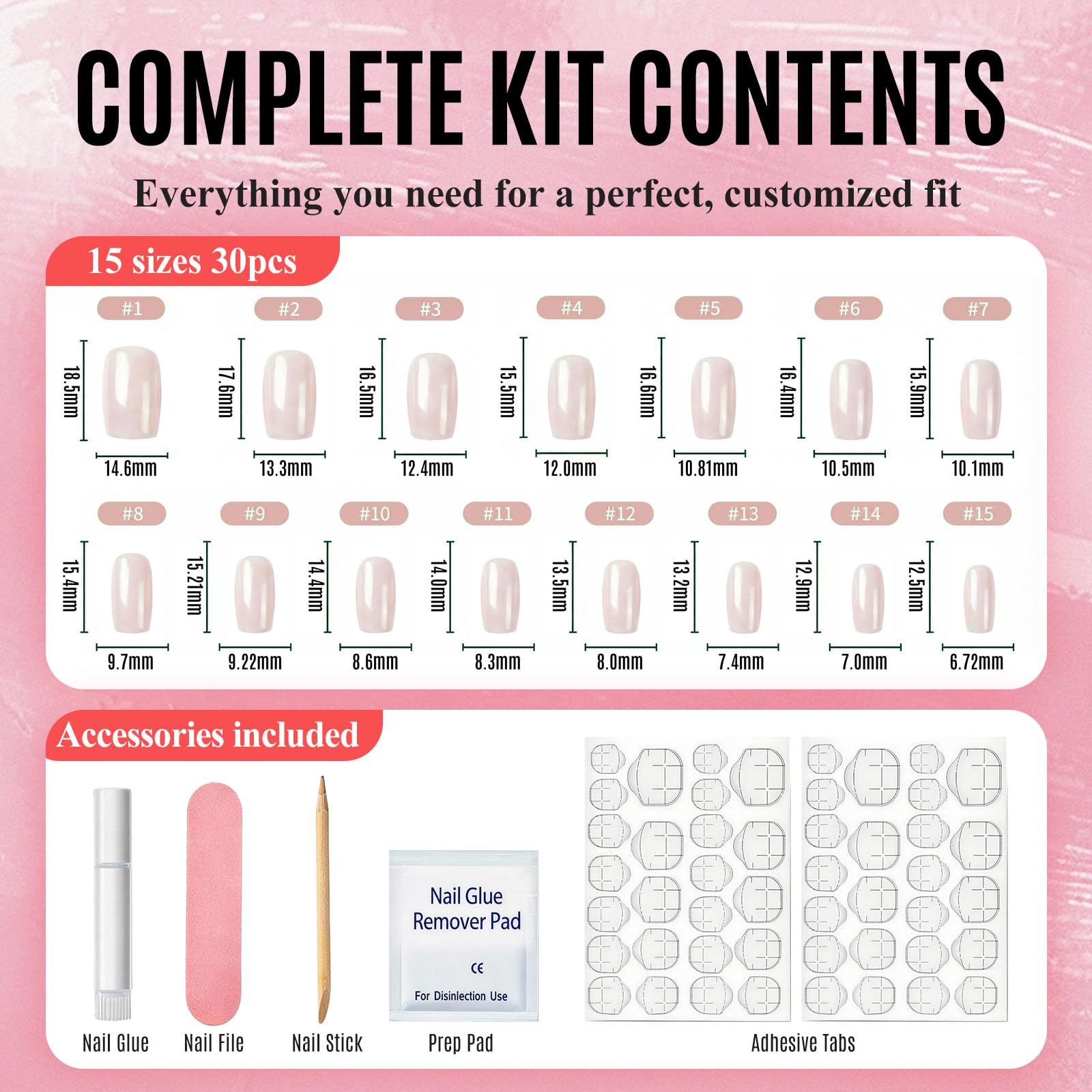 Bioday included nail file, cuticle pusher and alcohol pad for prep