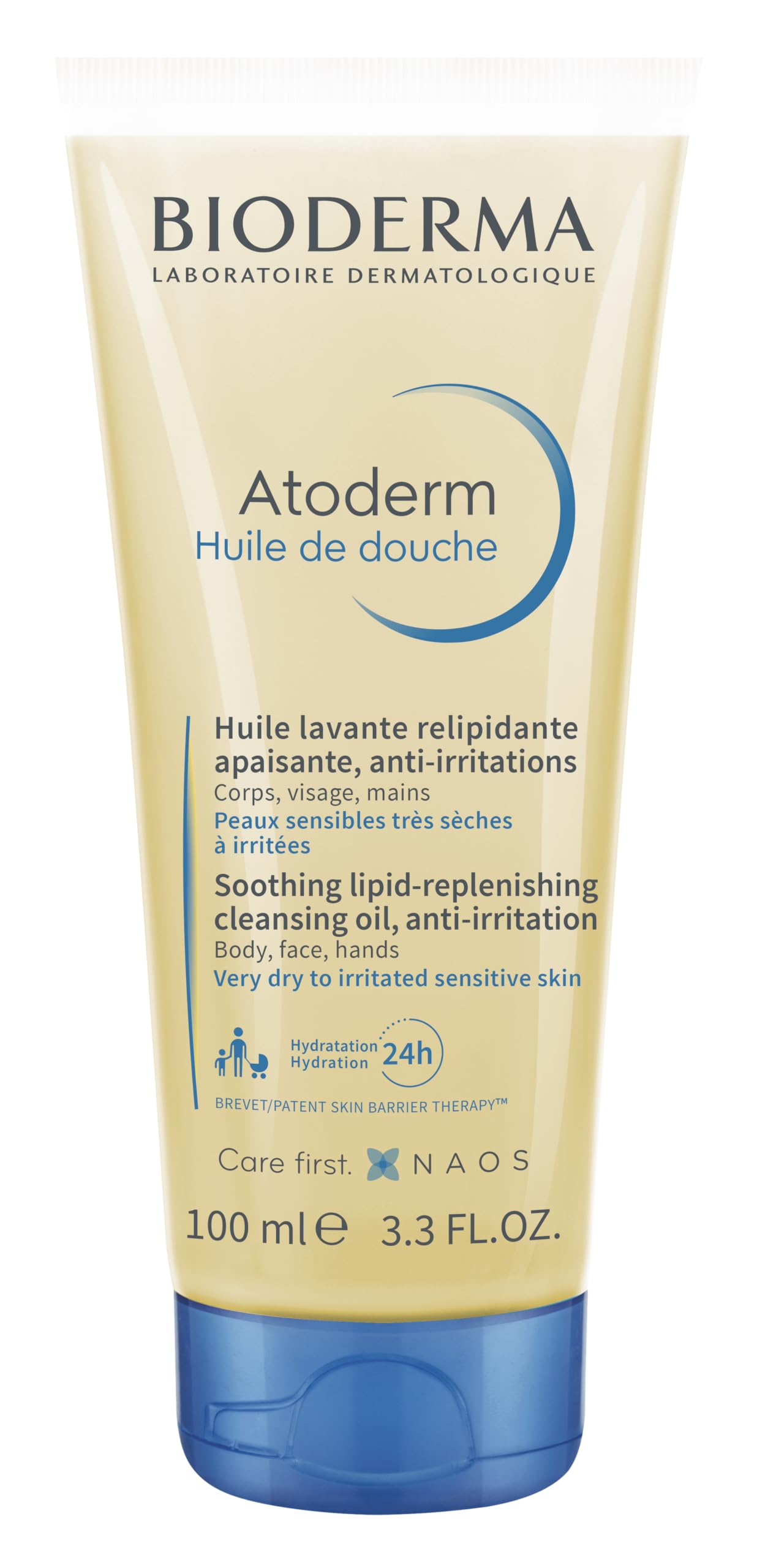 Bioderma Atoderm front packaging showing product benefits and size