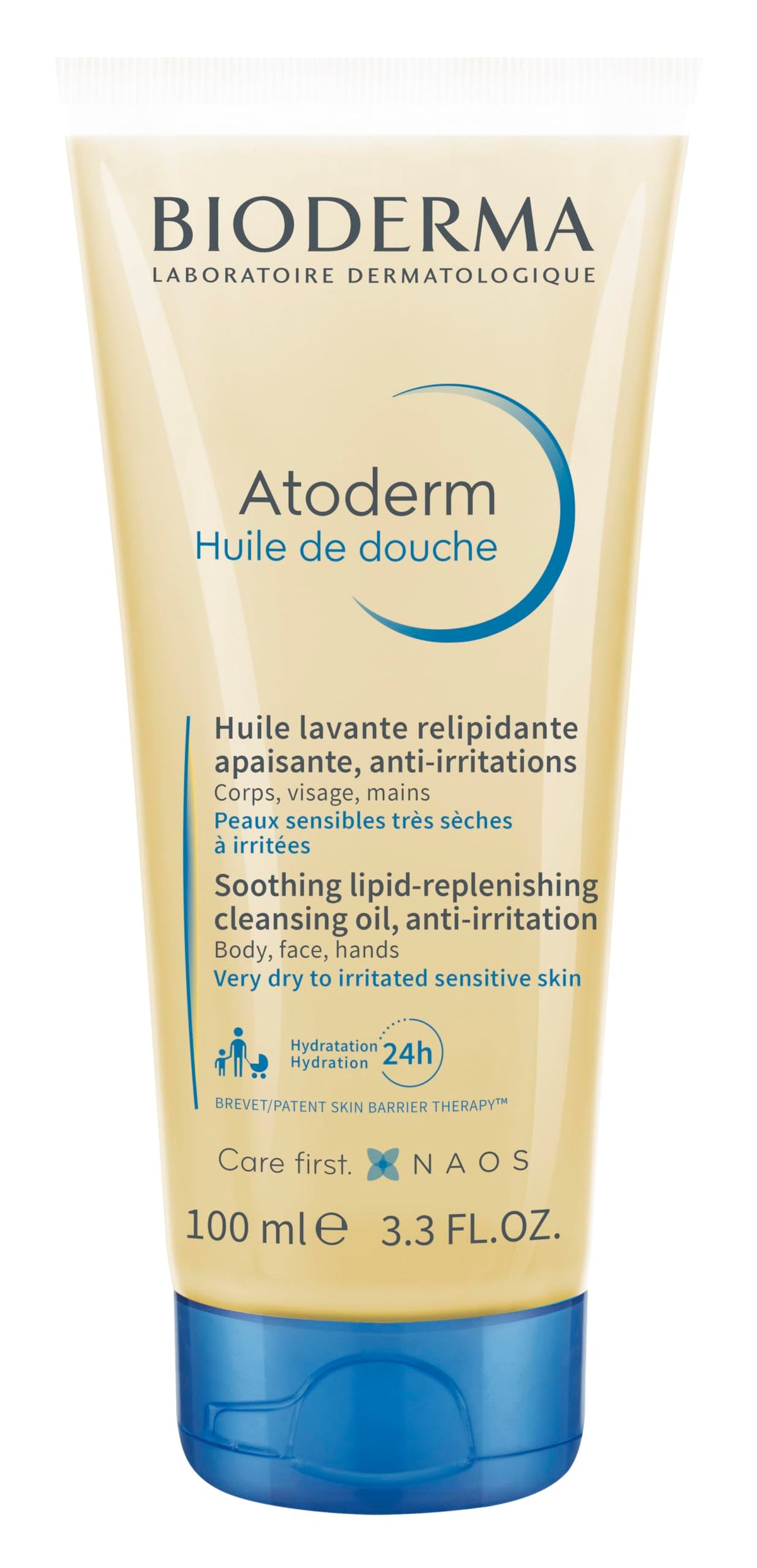 Bioderma Atoderm front packaging showing product benefits and size