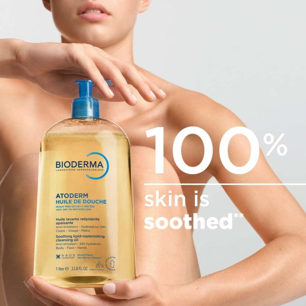Bioderma in-hand usage demonstrating easy pump dispensing and controlled application