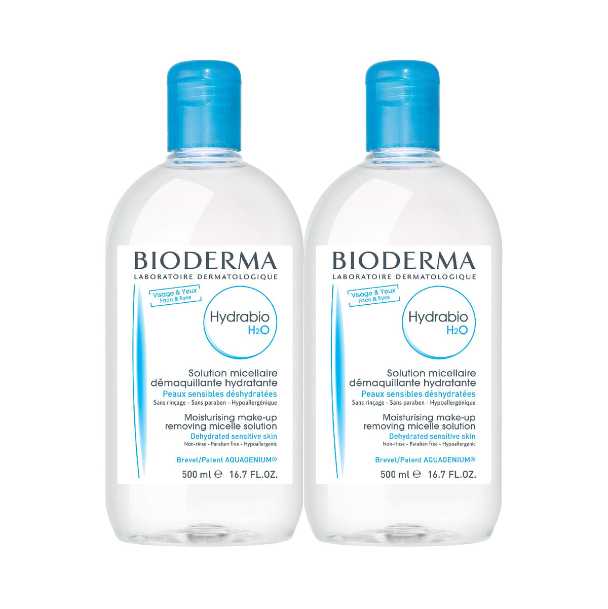 Bioderma front bottle showing product size and label for convenient cleansing