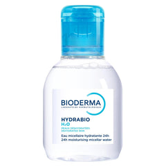 Bioderma travel bottle front view showing compact cleanser and easy-carry benefit