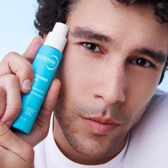 Bioderma serum placed in bathroom routine showing morning and evening compatibility