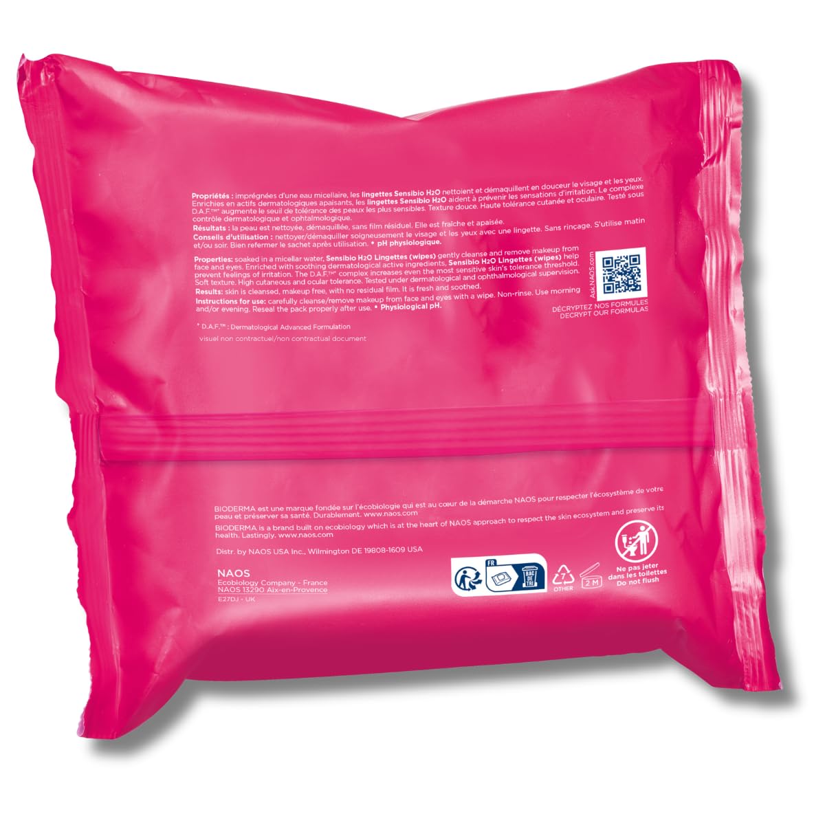 Bioderma wipes in travel bag illustrating convenient cleansing while traveling