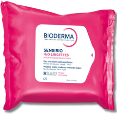 Bioderma pack front showing 25 wipes and brand for quick travel cleansing