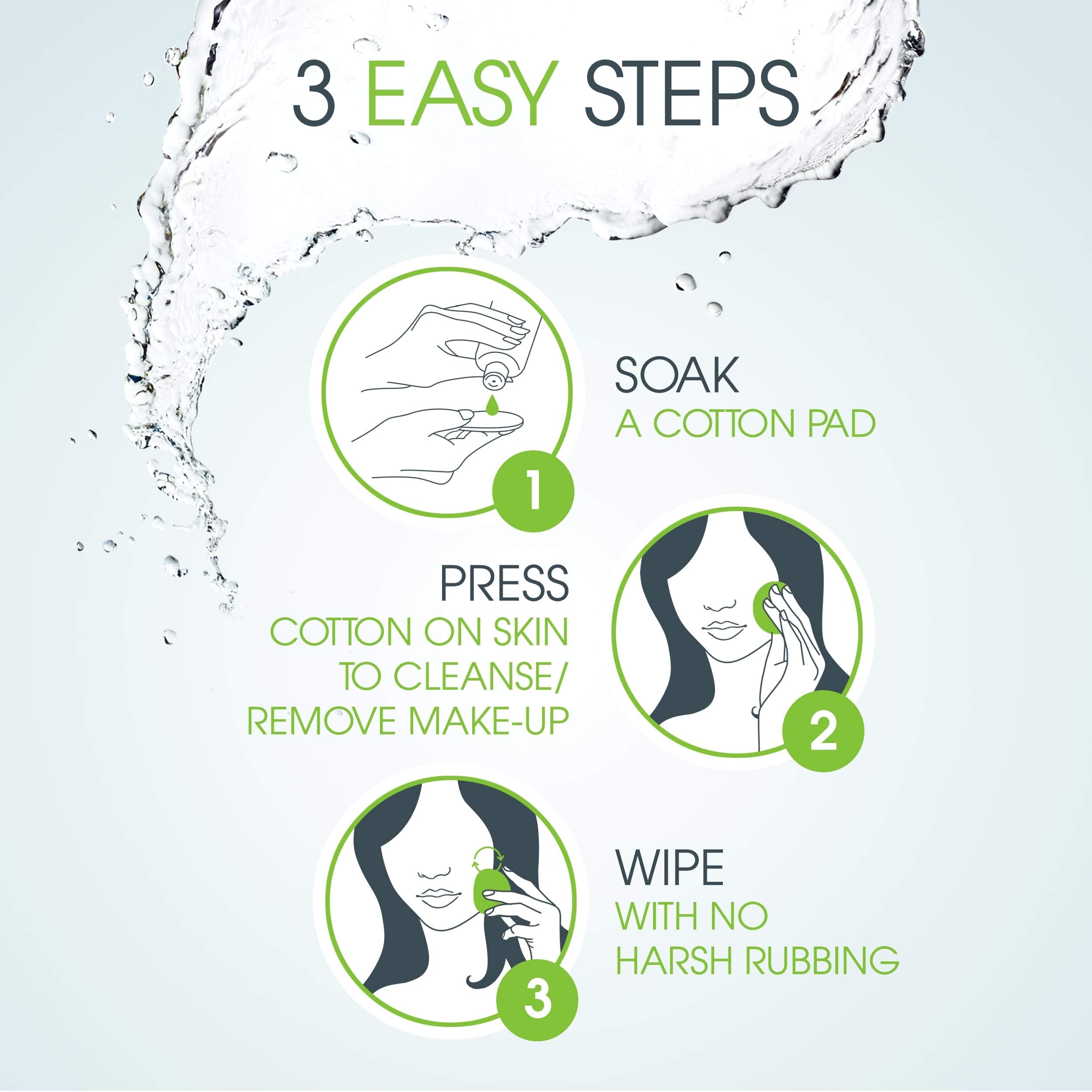 Bioderma micellar water on cotton pad showing easy makeup removal benefit