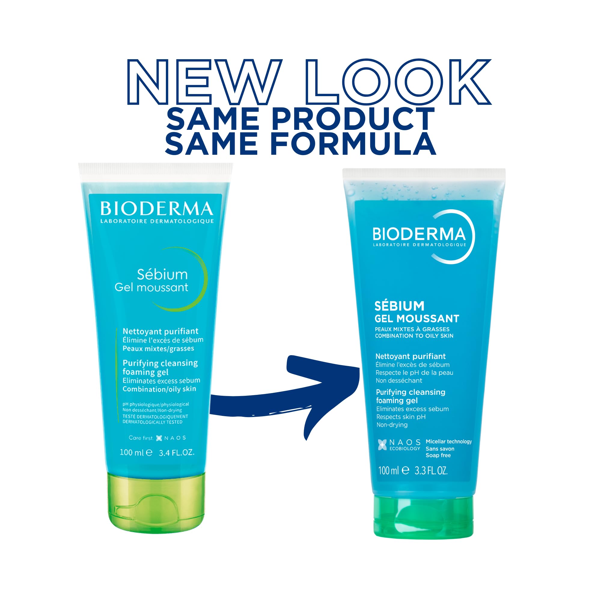 Close-up of Bioderma foaming gel texture producing gentle lather for purity
