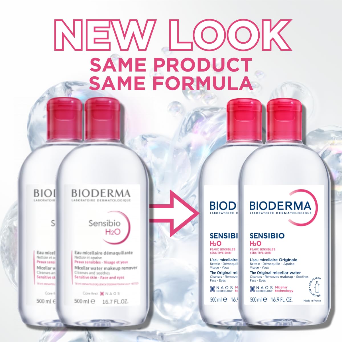 Close-up of Bioderma label highlighting micellar technology and pH balance