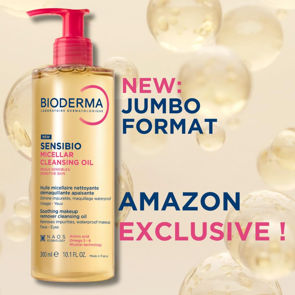 Bioderma texture close-up of oil-to-milk milky emulsion demonstrating gentle feel