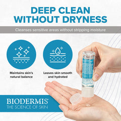 BIODERMIS SilqueClenz cleaning a silicone scar sheet illustrating safe residue removal benefit