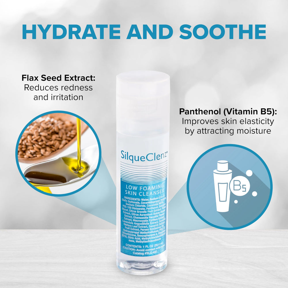 BIODERMIS SilqueClenz texture drop on fingertip showing low-foaming gentle formula benefit