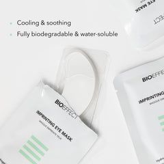 BIOEFFECT eye masks staged on shelf for spa-like hydration routine