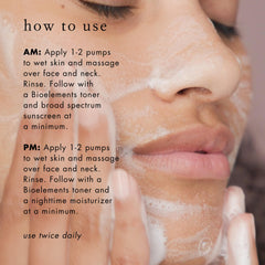 Bioelements being applied to face, shows effective makeup and oil removal