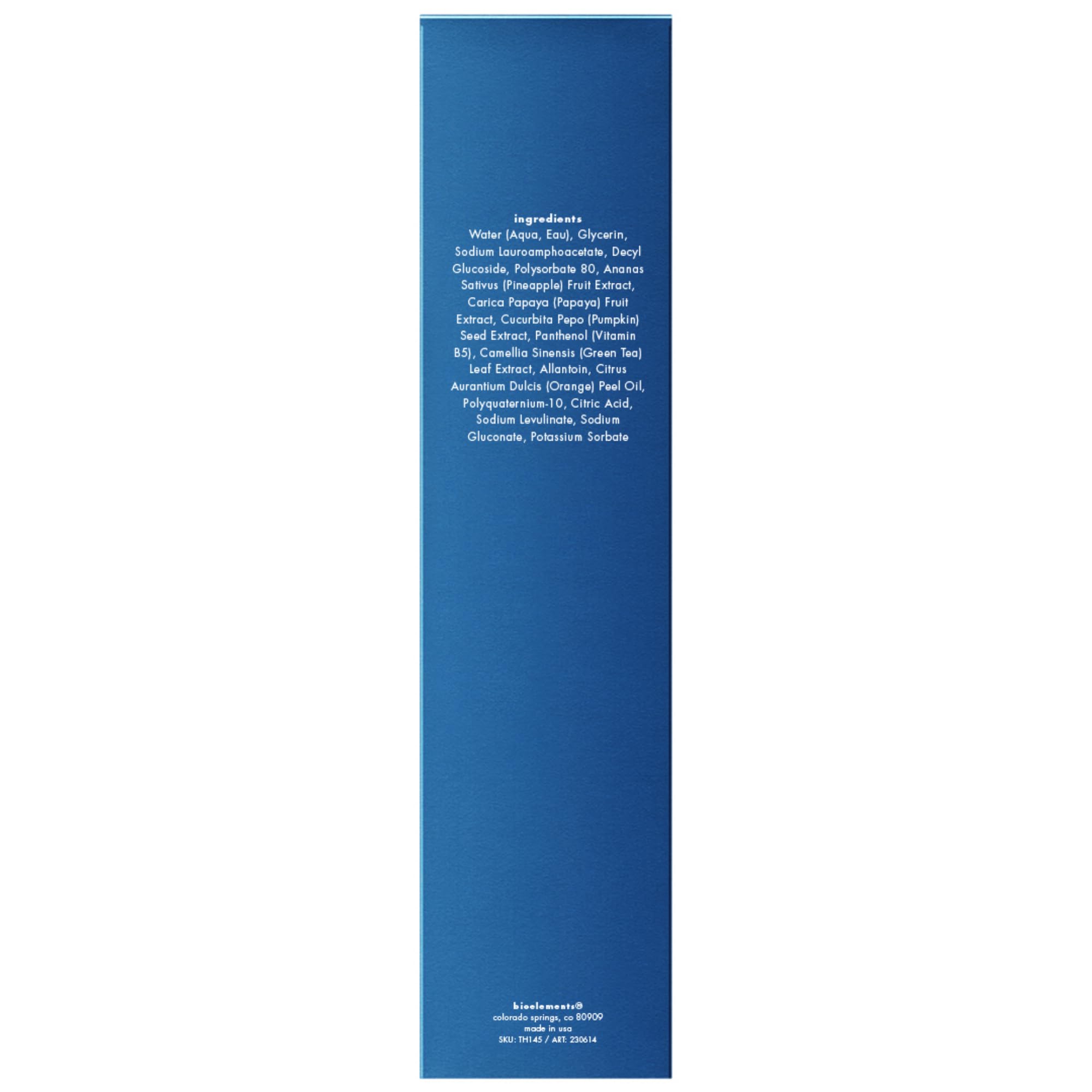 Bioelements pump close-up dispensing foam, demonstrates easy single-hand use
