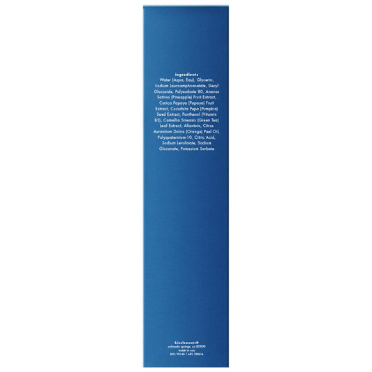 Bioelements pump close-up dispensing foam, demonstrates easy single-hand use