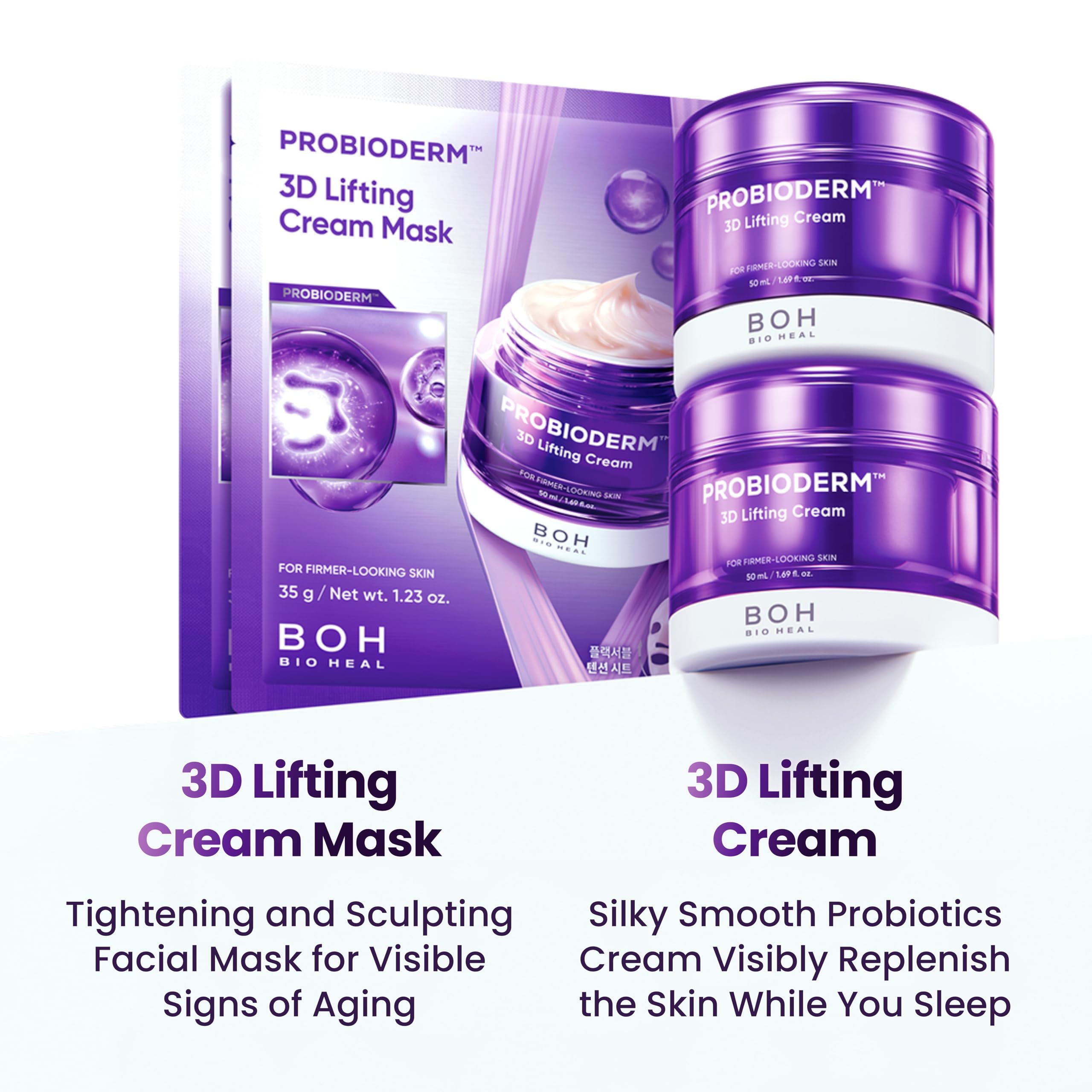 BIOHEAL BOH cream and two masks flatlay showing the full set for routine strengthening