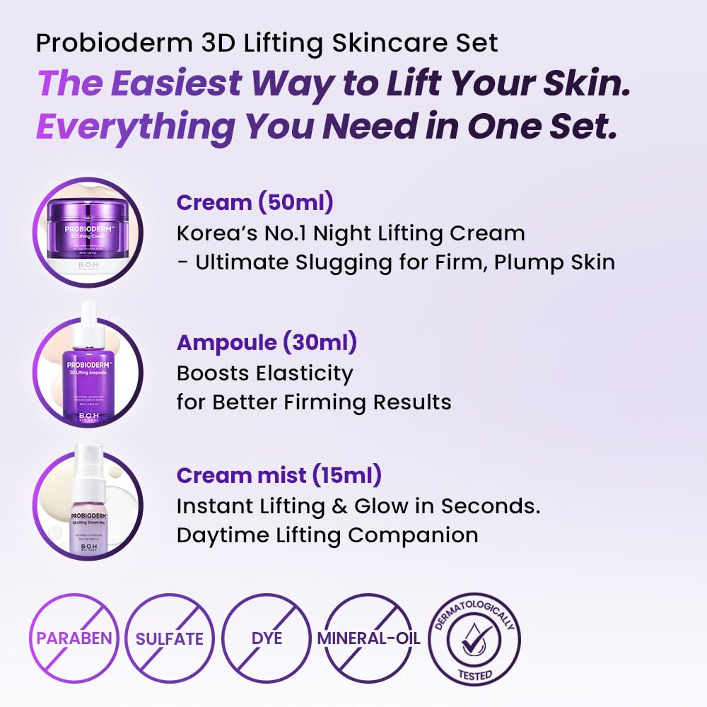 BIOHEAL BOH cream applied on cheek illustrating smooth blend and lift