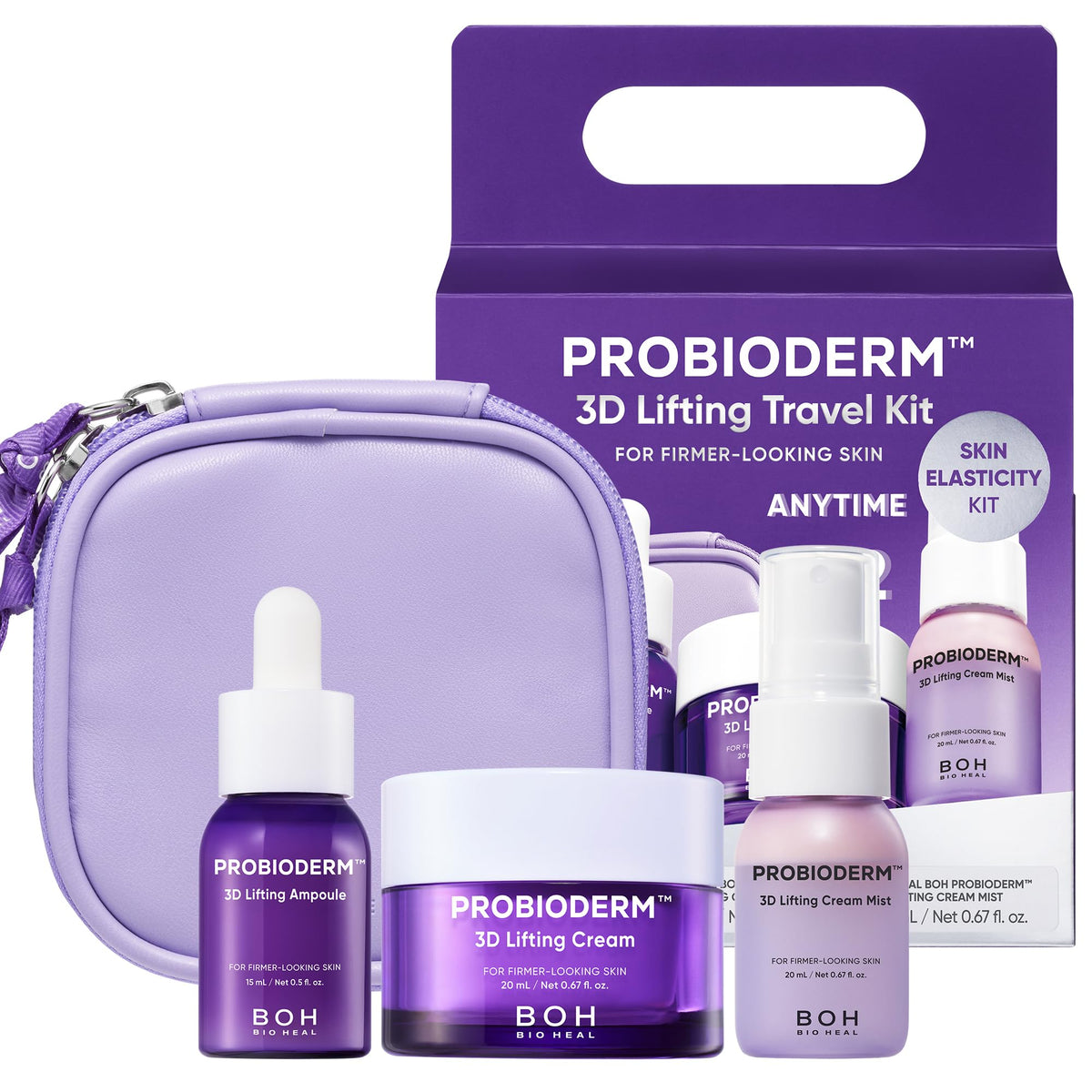 BIOHEAL BOH front packaging showing travel-size lifting kit and benefits