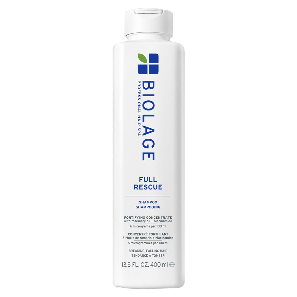 Biolage front bottle showing product and fuller-hair benefit