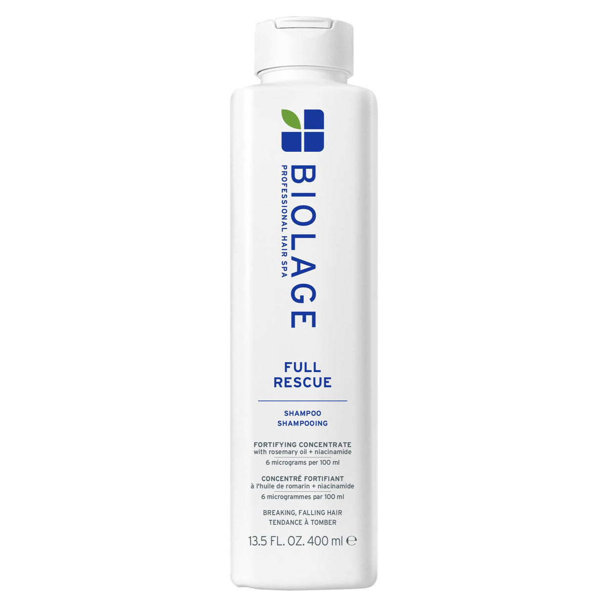Biolage front bottle showing product and fuller-hair benefit